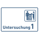 Praxisschild Acrylglas / Folienaufkleber Untersuchung 1-9 mit Piktogramm Tierarzt zum Kleben (Kopie)