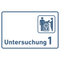 Praxisschild Acrylglas / Folienaufkleber Untersuchung 1-9 mit Piktogramm Tierarzt zum Kleben (Kopie)