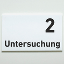 Praxisschild Acrylglas / Folienaufkleber Untersuchung 1-9 zum Kleben