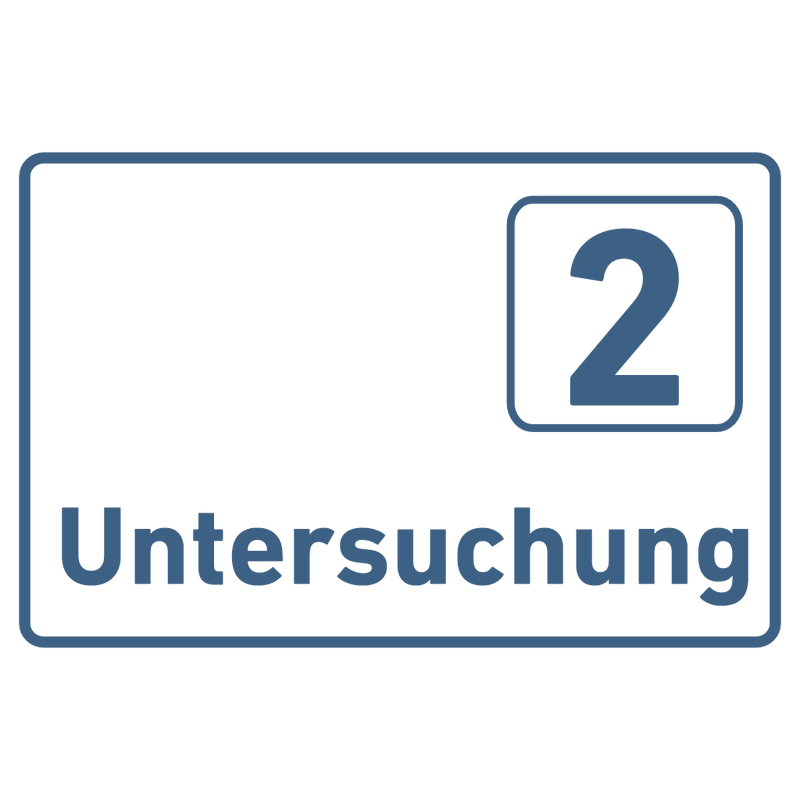 Praxisschild Acrylglas / Folienaufkleber Untersuchung 1-9 zum Kleben