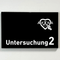 Praxisschild Acrylglas / Folienaufkleber Untersuchung 1-9 mit Piktogramm Arzt zum Kleben