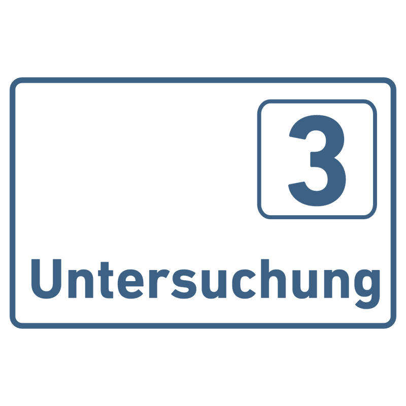 Praxisschild Acrylglas / Folienaufkleber Untersuchung 1-9 zum Kleben