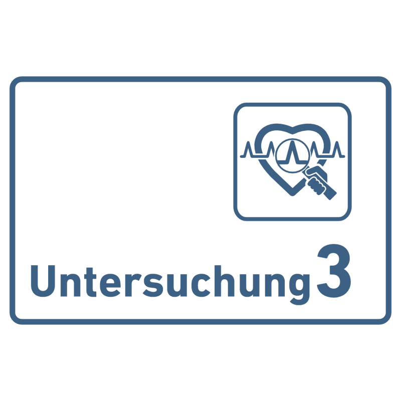 Praxisschild Acrylglas / Folienaufkleber Untersuchung 1-9 mit Piktogramm Arzt zum Kleben