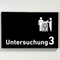 Praxisschild Acrylglas / Folienaufkleber Untersuchung 1-9 mit Piktogramm Tierarzt zum Kleben (Kopie)