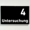 Praxisschild Acrylglas / Folienaufkleber Untersuchung 1-9 zum Kleben