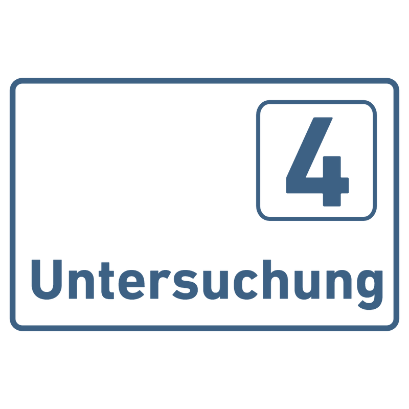 Praxisschild Acrylglas / Folienaufkleber Untersuchung 1-9 zum Kleben