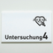 Praxisschild Acrylglas / Folienaufkleber Untersuchung 1-9 mit Piktogramm Arzt zum Kleben