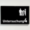 Praxisschild Acrylglas / Folienaufkleber Untersuchung 1-9 mit Piktogramm Tierarzt zum Kleben (Kopie)