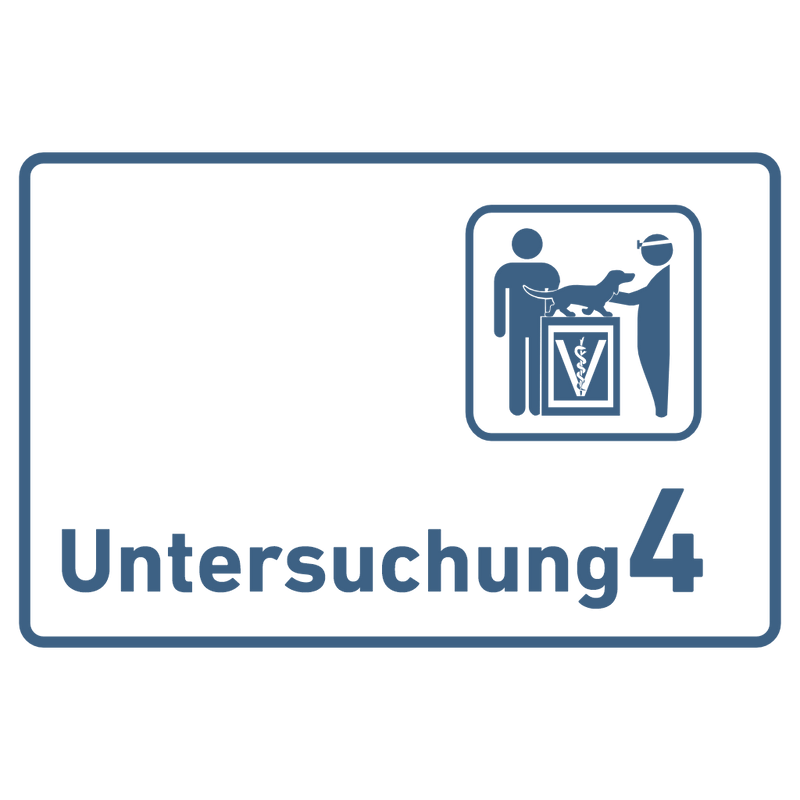 Praxisschild Acrylglas / Folienaufkleber Untersuchung 1-9 mit Piktogramm Tierarzt zum Kleben (Kopie)