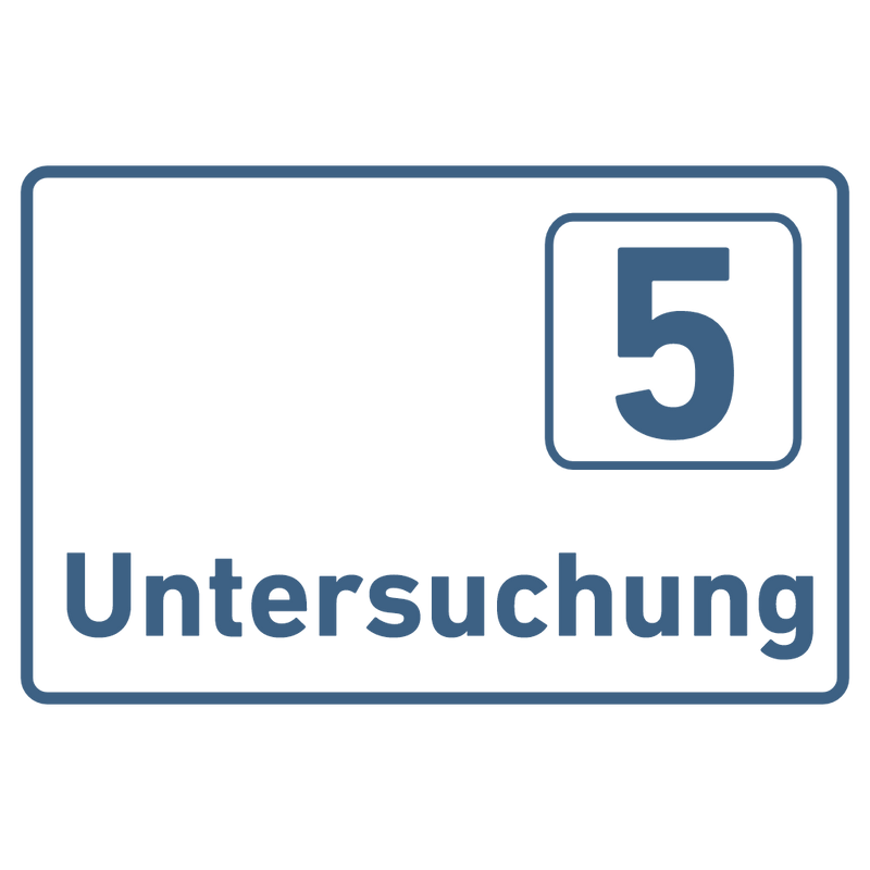 Praxisschild Acrylglas / Folienaufkleber Untersuchung 1-9 zum Kleben