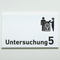 Praxisschild Acrylglas / Folienaufkleber Untersuchung 1-9 mit Piktogramm Tierarzt zum Kleben (Kopie)