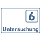 Praxisschild Acrylglas / Folienaufkleber Untersuchung 1-9 zum Kleben