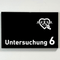 Praxisschild Acrylglas / Folienaufkleber Untersuchung 1-9 mit Piktogramm Arzt zum Kleben