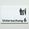 Praxisschild Acrylglas / Folienaufkleber Untersuchung 1-9 mit Piktogramm Tierarzt zum Kleben (Kopie)