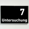 Praxisschild Acrylglas / Folienaufkleber Untersuchung 1-9 zum Kleben