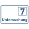 Praxisschild Acrylglas / Folienaufkleber Untersuchung 1-9 zum Kleben