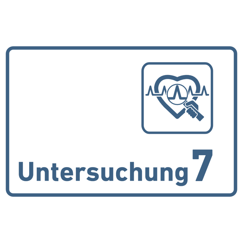 Praxisschild Acrylglas / Folienaufkleber Untersuchung 1-9 mit Piktogramm Arzt zum Kleben