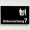 Praxisschild Acrylglas / Folienaufkleber Untersuchung 1-9 mit Piktogramm Tierarzt zum Kleben (Kopie)