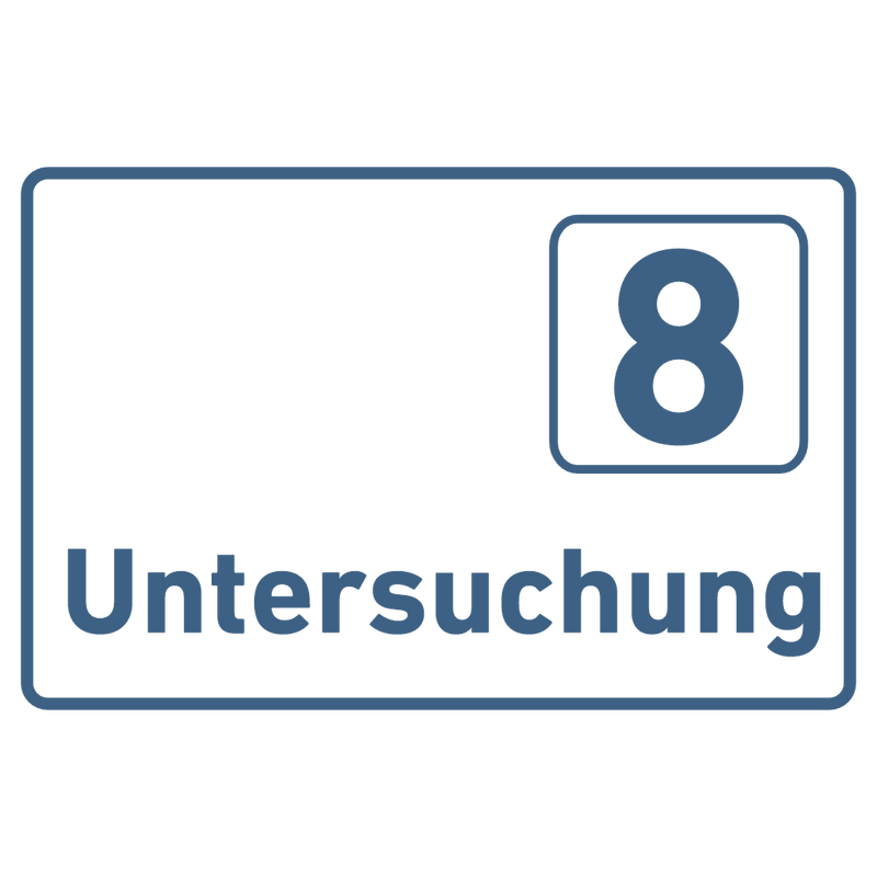 Praxisschild Acrylglas / Folienaufkleber Untersuchung 1-9 zum Kleben