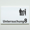 Praxisschild Acrylglas / Folienaufkleber Untersuchung 1-9 mit Piktogramm Tierarzt zum Kleben (Kopie)
