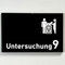 Praxisschild Acrylglas / Folienaufkleber Untersuchung 1-9 mit Piktogramm Tierarzt zum Kleben (Kopie)