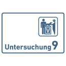 Praxisschild Acrylglas / Folienaufkleber Untersuchung 1-9 mit Piktogramm Tierarzt zum Kleben (Kopie)