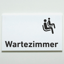 Praxisschild aus Acryl / Folie Wartezimmer zum Kleben