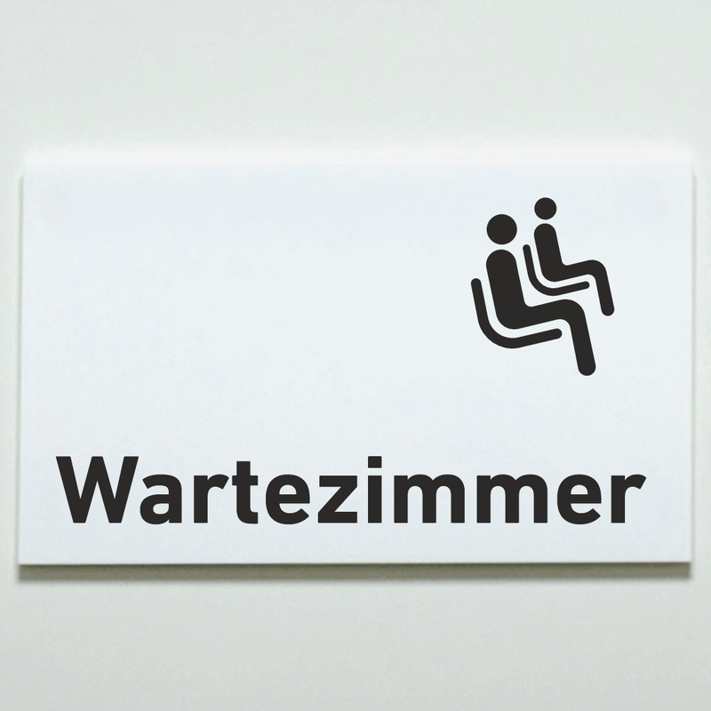 Praxisschild aus Acryl / Folie Wartezimmer zum Kleben