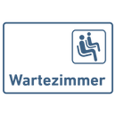 Praxisschild aus Acryl / Folie Wartezimmer zum Kleben