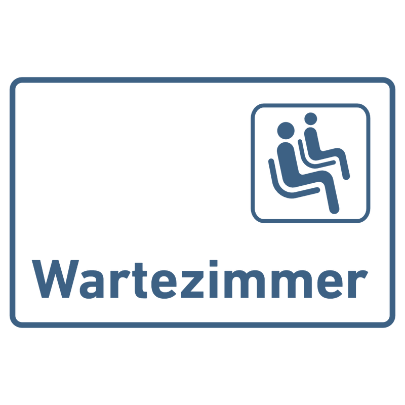 Praxisschild aus Acryl / Folie Wartezimmer zum Kleben