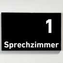 Sprechzimmer 1-9 Praxisschild-Acrylglas-Folienaufkleber in 130 x 200 mm zum Kleben