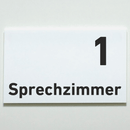 Sprechzimmer 1-9 Praxisschild-Acrylglas-Folienaufkleber in 130 x 200 mm zum Kleben