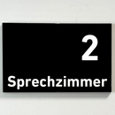 Sprechzimmer 1-9 Praxisschild-Acrylglas-Folienaufkleber in 130 x 200 mm zum Kleben
