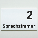 Sprechzimmer 1-9 Praxisschild-Acrylglas-Folienaufkleber in 130 x 200 mm zum Kleben