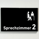Sprechzimmer 1-9 mit Piktogramm-Praxisschild-Acrylglas-Folienaufkleber in 130 x 200 mm zum Kleben