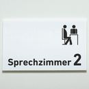 Sprechzimmer 1-9 mit Piktogramm-Praxisschild-Acrylglas-Folienaufkleber in 130 x 200 mm zum Kleben
