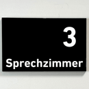 Sprechzimmer 1-9 Praxisschild-Acrylglas-Folienaufkleber in 130 x 200 mm zum Kleben