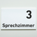 Sprechzimmer 1-9 Praxisschild-Acrylglas-Folienaufkleber in 130 x 200 mm zum Kleben