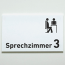 Sprechzimmer 1-9 mit Piktogramm-Praxisschild-Acrylglas-Folienaufkleber in 130 x 200 mm zum Kleben