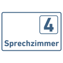 Sprechzimmer 1-9 Praxisschild-Acrylglas-Folienaufkleber in 130 x 200 mm zum Kleben
