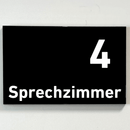 Sprechzimmer 1-9 Praxisschild-Acrylglas-Folienaufkleber in 130 x 200 mm zum Kleben