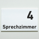 Sprechzimmer 1-9 Praxisschild-Acrylglas-Folienaufkleber in 130 x 200 mm zum Kleben
