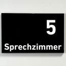 Sprechzimmer 1-9 Praxisschild-Acrylglas-Folienaufkleber in 130 x 200 mm zum Kleben