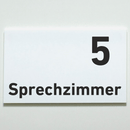 Sprechzimmer 1-9 Praxisschild-Acrylglas-Folienaufkleber in 130 x 200 mm zum Kleben