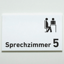 Sprechzimmer 1-9 mit Piktogramm-Praxisschild-Acrylglas-Folienaufkleber in 130 x 200 mm zum Kleben