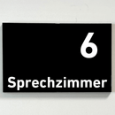 Sprechzimmer 1-9 Praxisschild-Acrylglas-Folienaufkleber in 130 x 200 mm zum Kleben