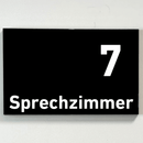 Sprechzimmer 1-9 Praxisschild-Acrylglas-Folienaufkleber in 130 x 200 mm zum Kleben
