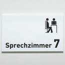 Sprechzimmer 1-9 mit Piktogramm-Praxisschild-Acrylglas-Folienaufkleber in 130 x 200 mm zum Kleben