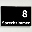Sprechzimmer 1-9 Praxisschild-Acrylglas-Folienaufkleber in 130 x 200 mm zum Kleben