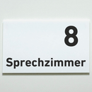 Sprechzimmer 1-9 Praxisschild-Acrylglas-Folienaufkleber in 130 x 200 mm zum Kleben